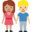 woman and man holding hands, medium skin tone, medium-light skin tone